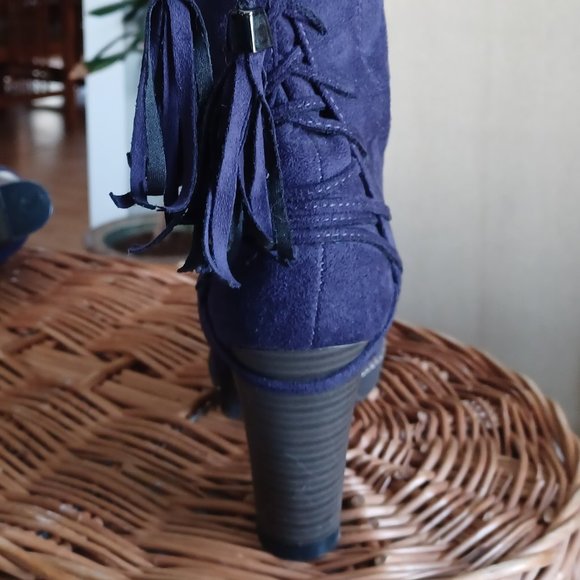 Purple Knee-high faux suede purple high heel boots size 6.5 - Picture 3 of 6